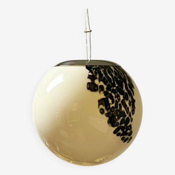 Vintage Globe Chandelier in Glass with Animal Print attributed to Angelo Brotto for Esperia, 1960s