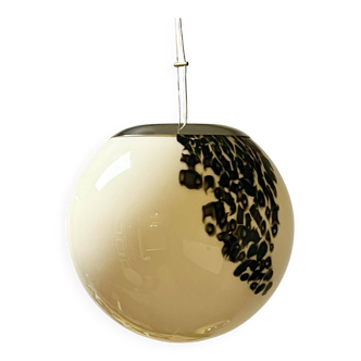 Vintage Globe Chandelier in Glass with Animal Print attributed to Angelo Brotto for Esperia, 1960s