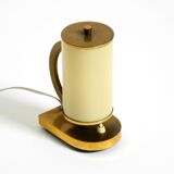 Rare and beautiful 1940s brass table lamp with opal glass shade