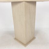 Italian Travertine Side Table or Pedestal, 1980s