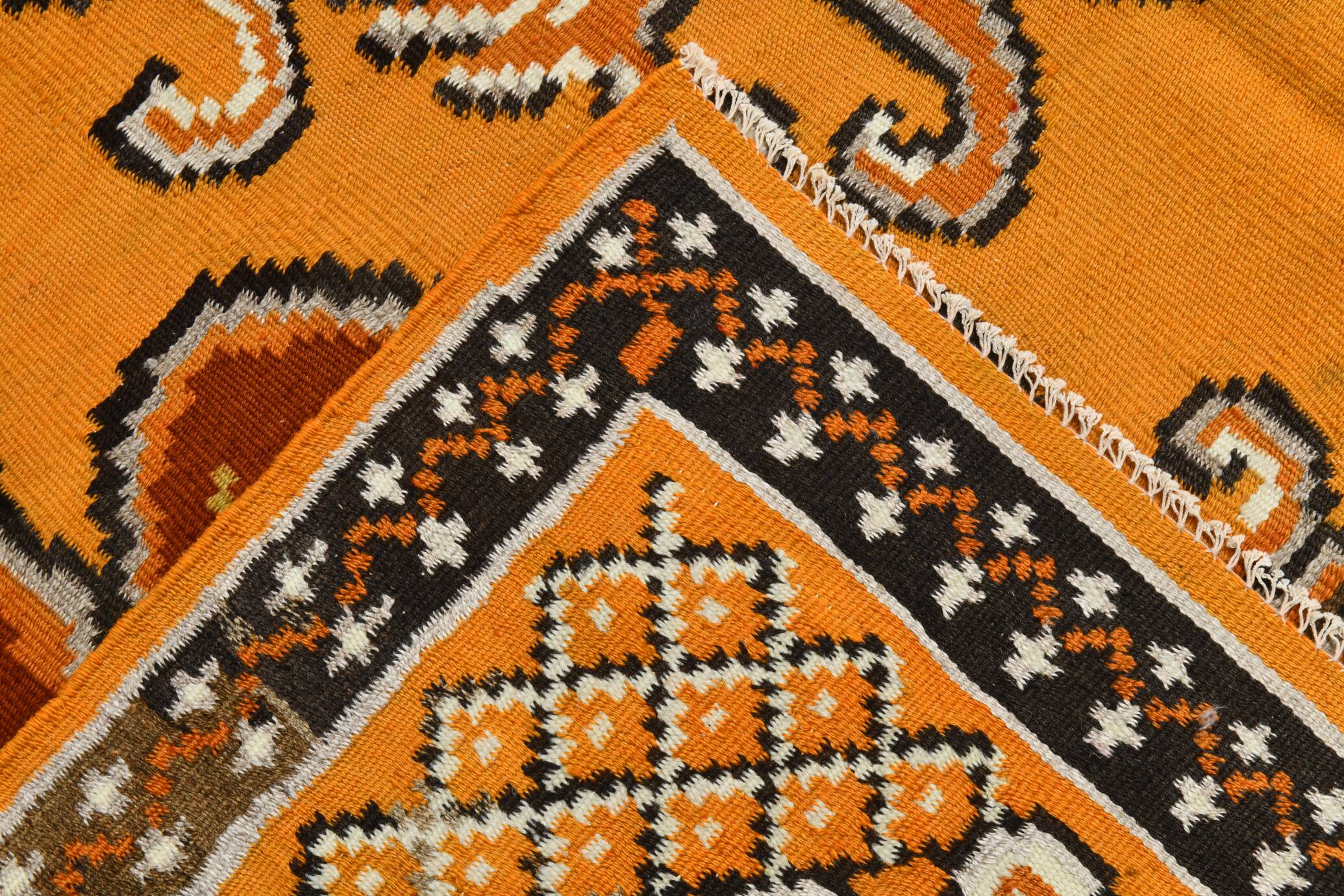 Wine Red & Orange Classic Vintage Kilim Rug, 171x289Cm