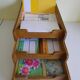 Old mail sorter, 3 sliding bannettes, entirely made of wood