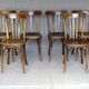 6 Fischel bistro chairs no. 409, circa 1935, wooden seat, not Thonet.