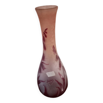 ruby series glass paste vase signed LEGRAS