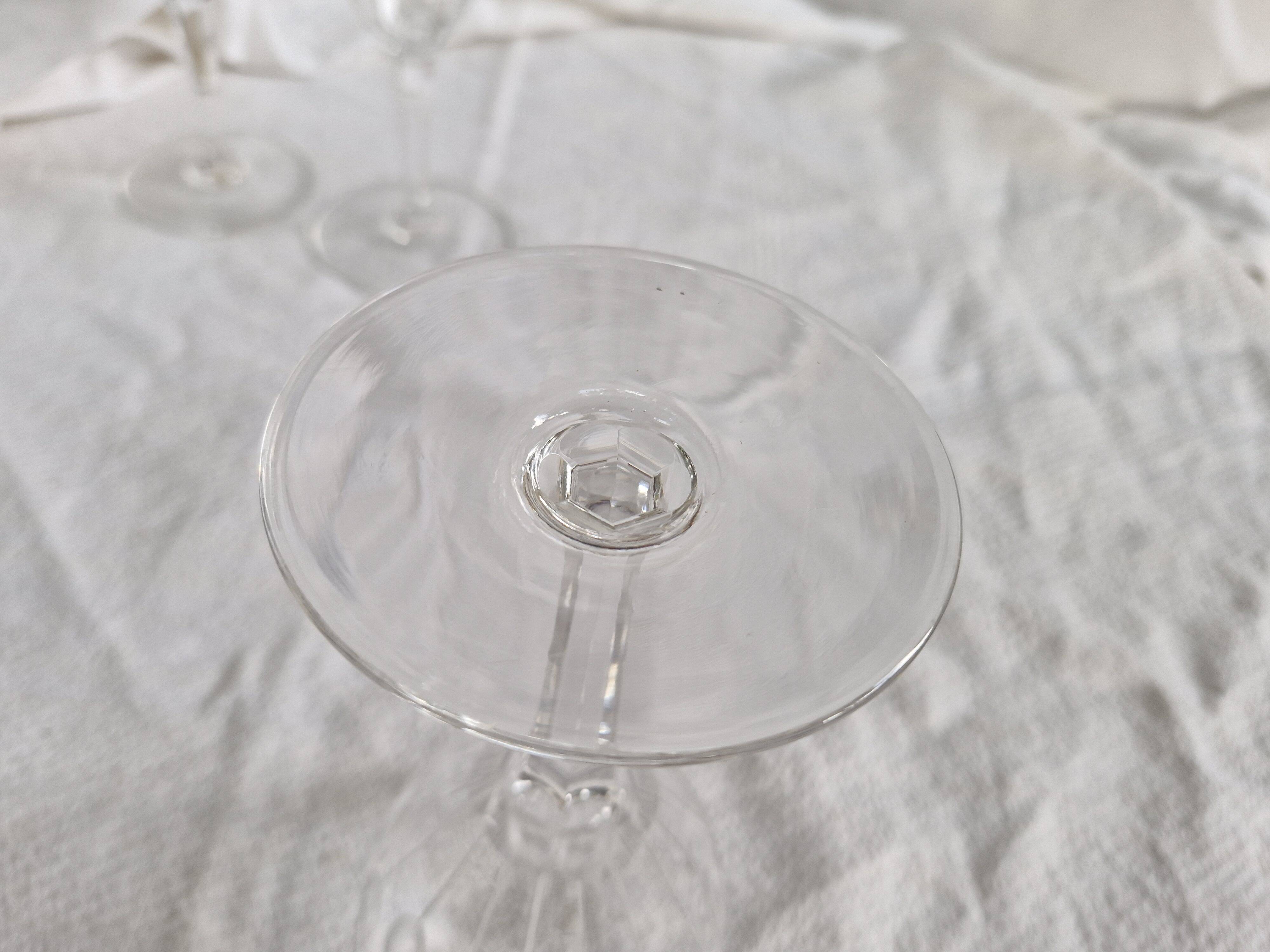 4 Verres à eau anciens - cristal Val Saint Lambert modèle Nestor taille Ham