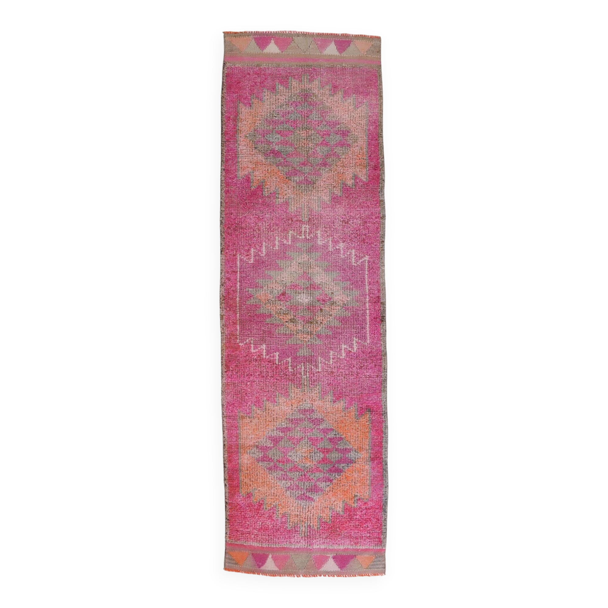 3x10 Oriental Pink Wool Turkish Runner Rug, 89x295Cm SK 18196