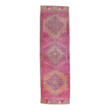 3x10 Oriental Pink Wool Turkish Runner Rug, 89x295Cm SK 18196