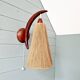 Scandinavian teak and sisal rope wall light, Temde, 1950-60