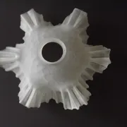 French Vintage 1930s Patterned White Frilled Glass Shade - Art Deco Lightin