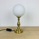 Lampe laiton globe opaline vintage