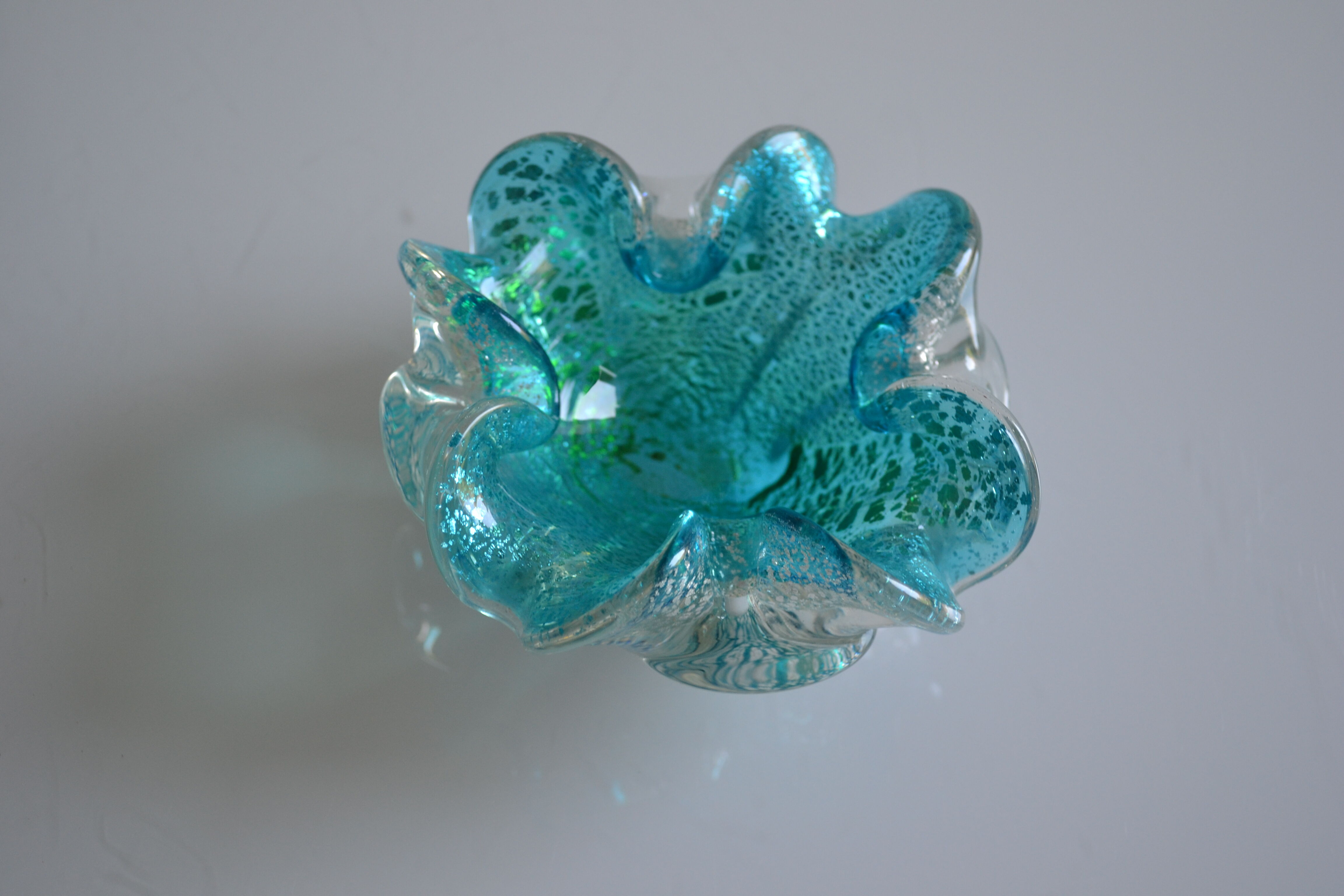 empty blue Murano pockets