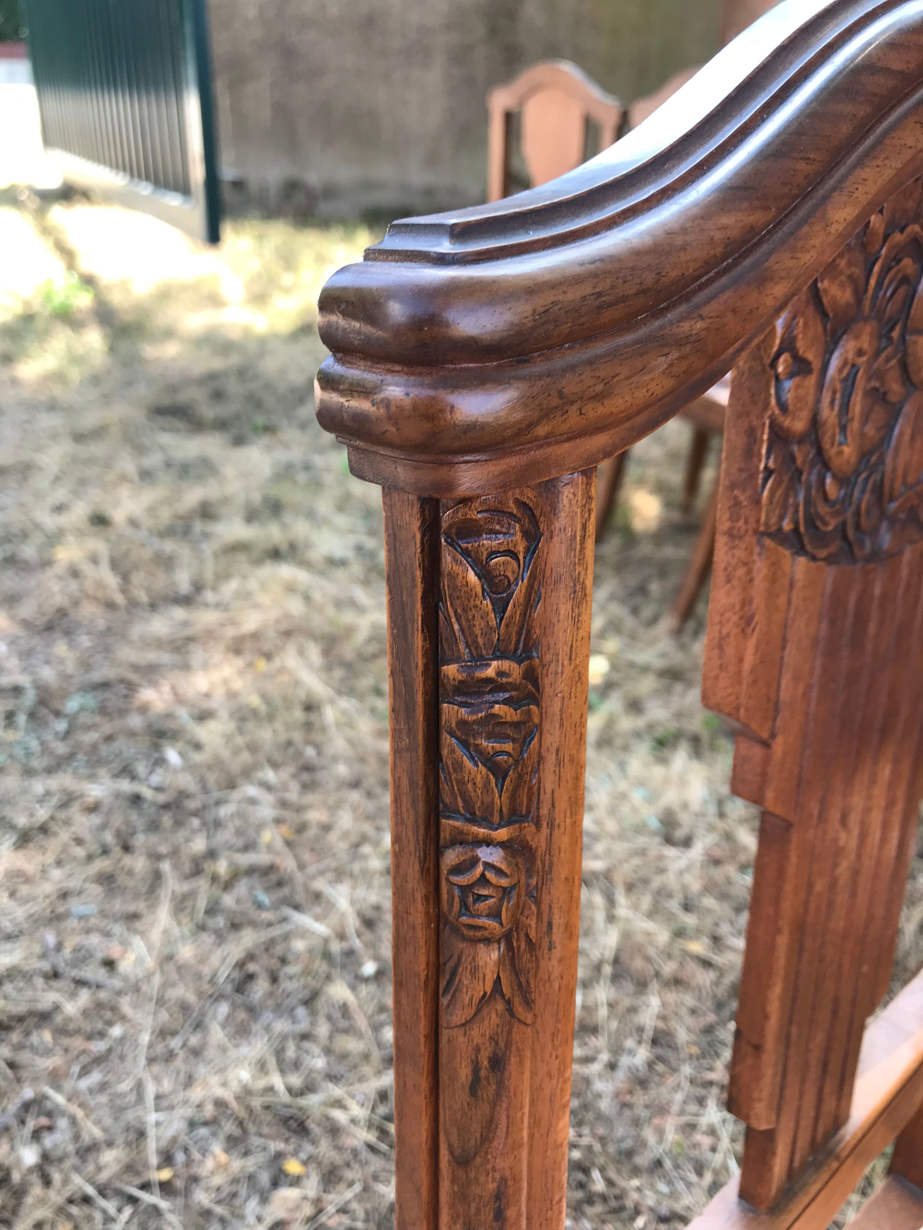 Suite of 6 Art Deco-era chairs