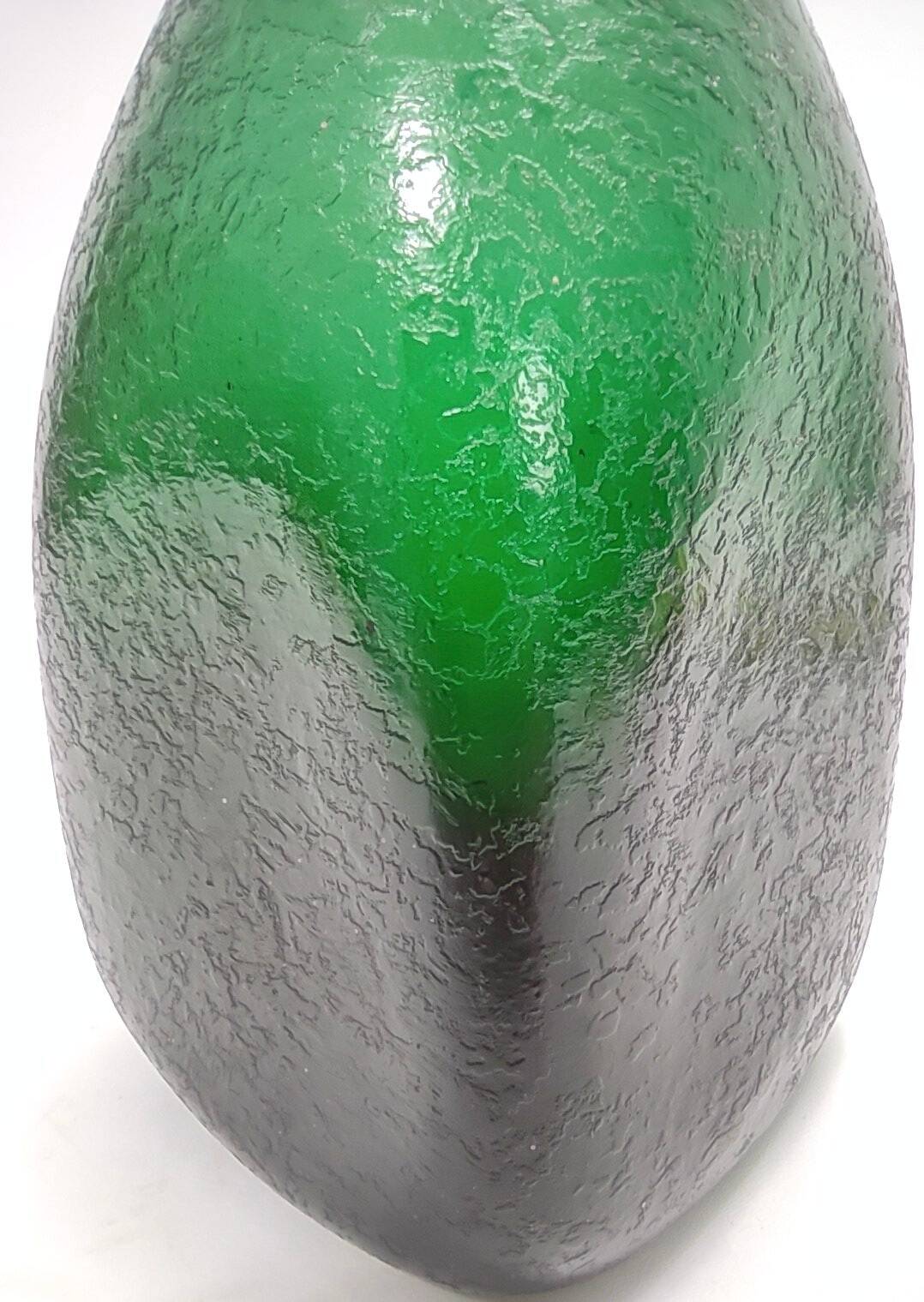 Emerald Green Corroso Murano Glass Vase by Seguso, Italy