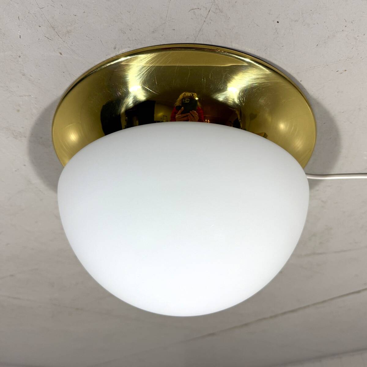 Glashütte Limburg ceiling lamp brass & satin glass