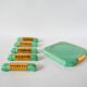 set of coasters and knife holders in mint green and gold art deco ceramic 1930