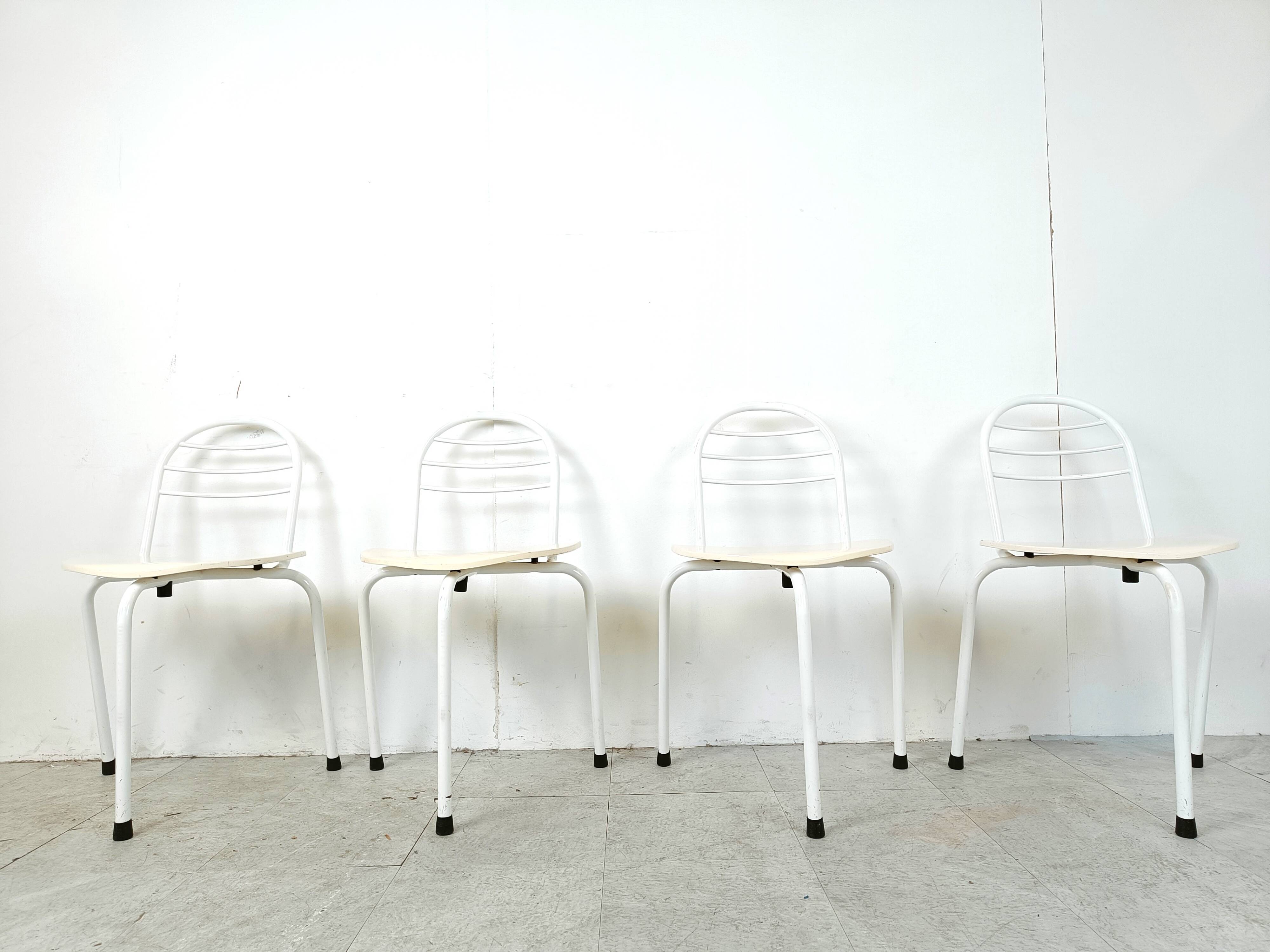 Postmodern tripod dining chairs, 1980s