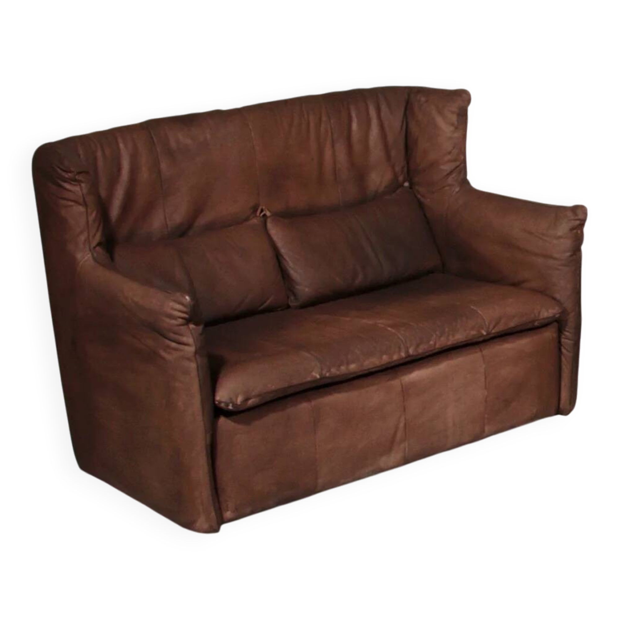 Patinated leather sofa by Gerard van den Berg for Montis, Netherlands, 1970s
