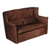 Patinated leather sofa by Gerard van den Berg for Montis, Netherlands, 1970s