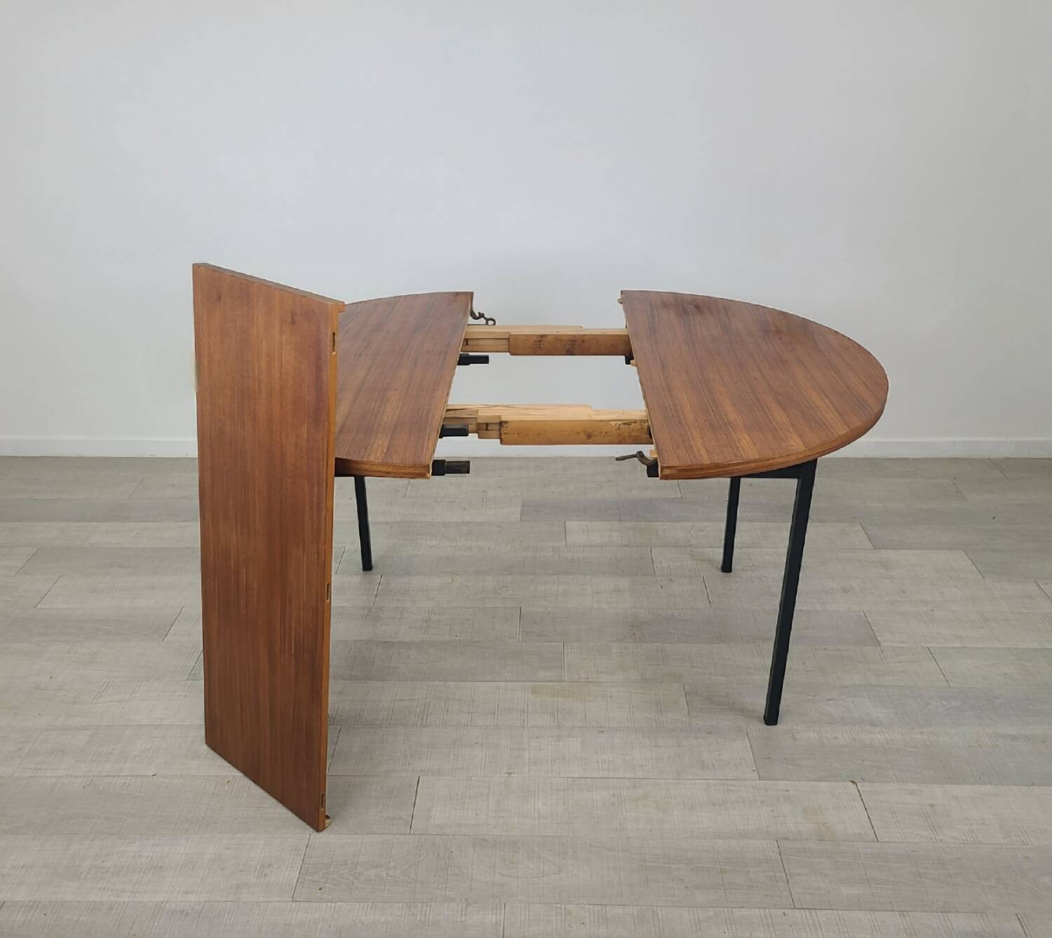 Vintage round dining table designed by Marcel Gascoin 1960s
