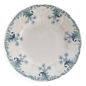 Plat rond 1 en faïence ancienne de Longwy modèle Lorrain