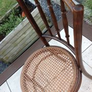Chaise bistrot Fischel avec assise cannée vintage années 20/40
