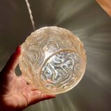 Vintage amber glass globe pendant light