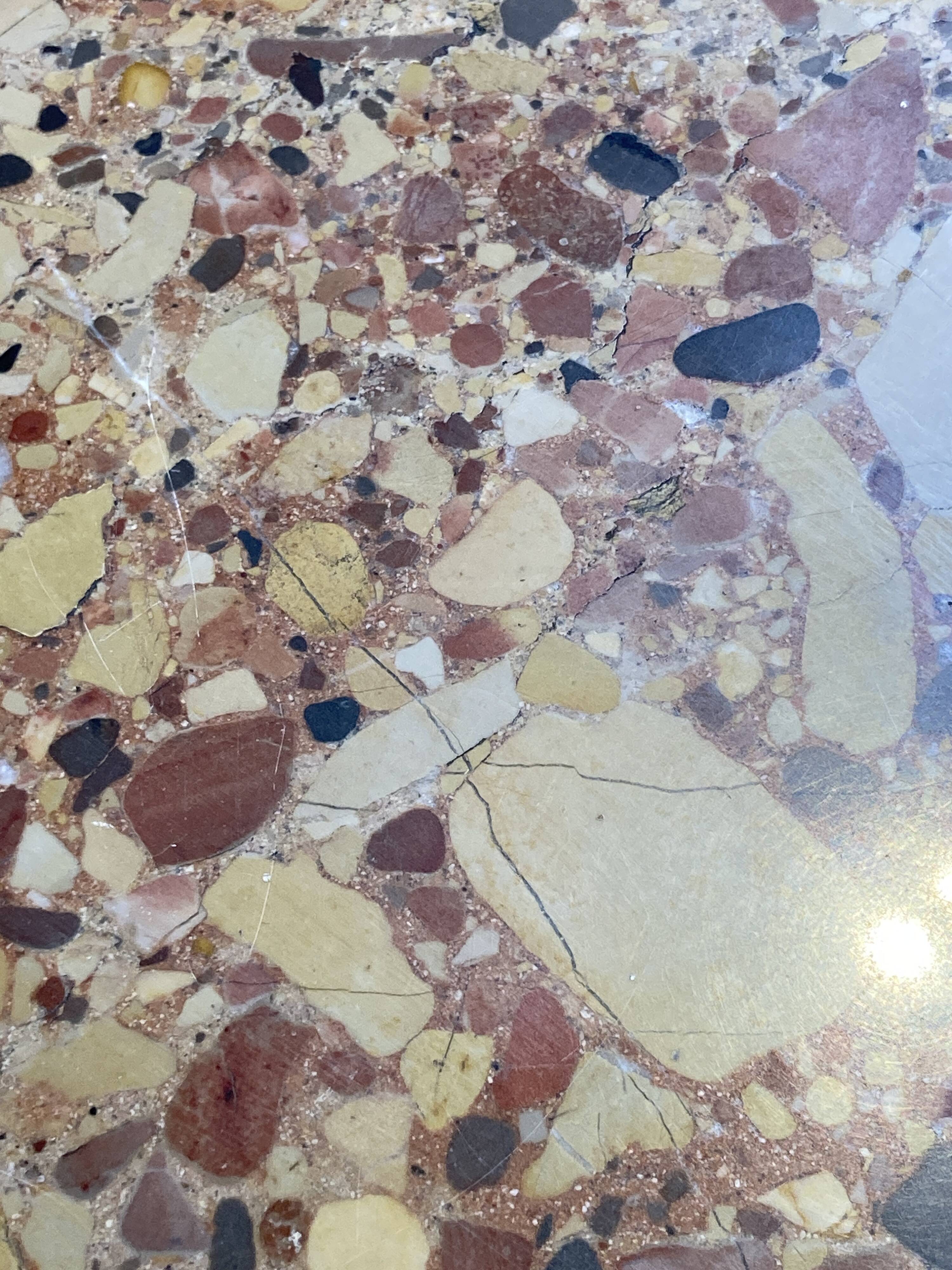 Louis XVI style chest of drawers with pink marble top