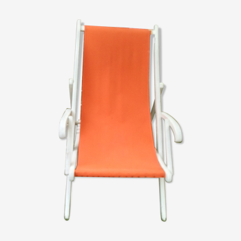 Long chair, Chilean, orange-coloured Transat