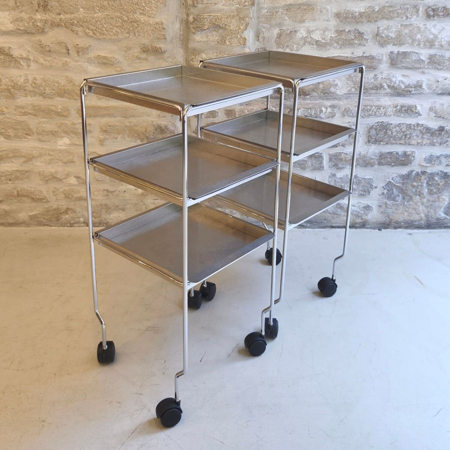 Chrome metal trolley