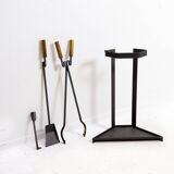Afra & Tobia Scarpa Style Fire Tool Set - 3 Pieces & Stand