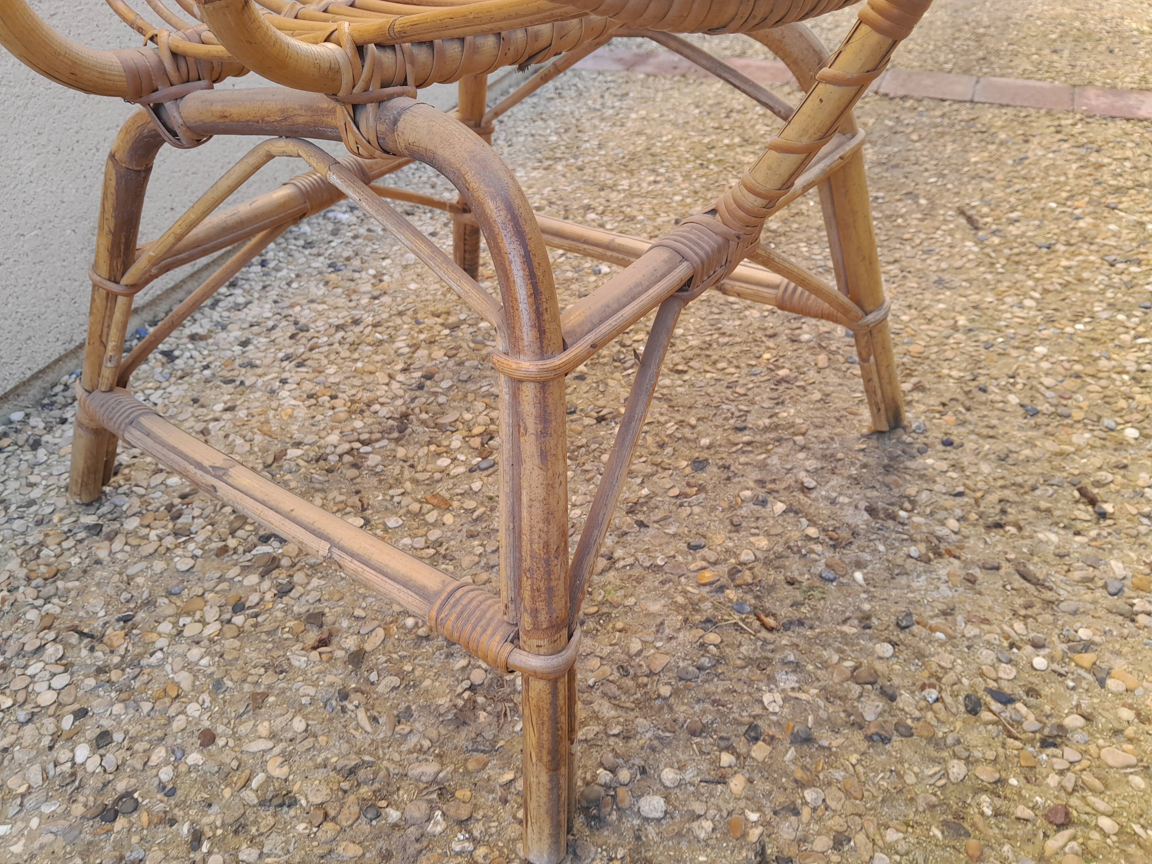 Vintage rattan armchair