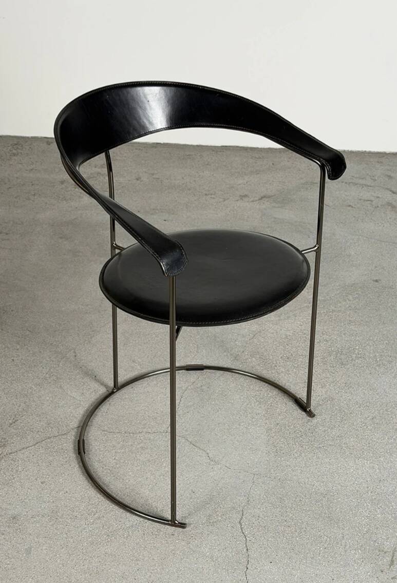 Set of 5 Leather Chairs, Canasta by Arrben Italy Vintage 1980