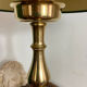 Brass lamp, fabric lampshade