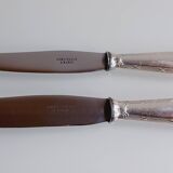 Box of 12 table knives and 12 Christofle dessert knives