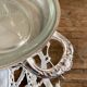 Oval silver-plated metal and glass dish