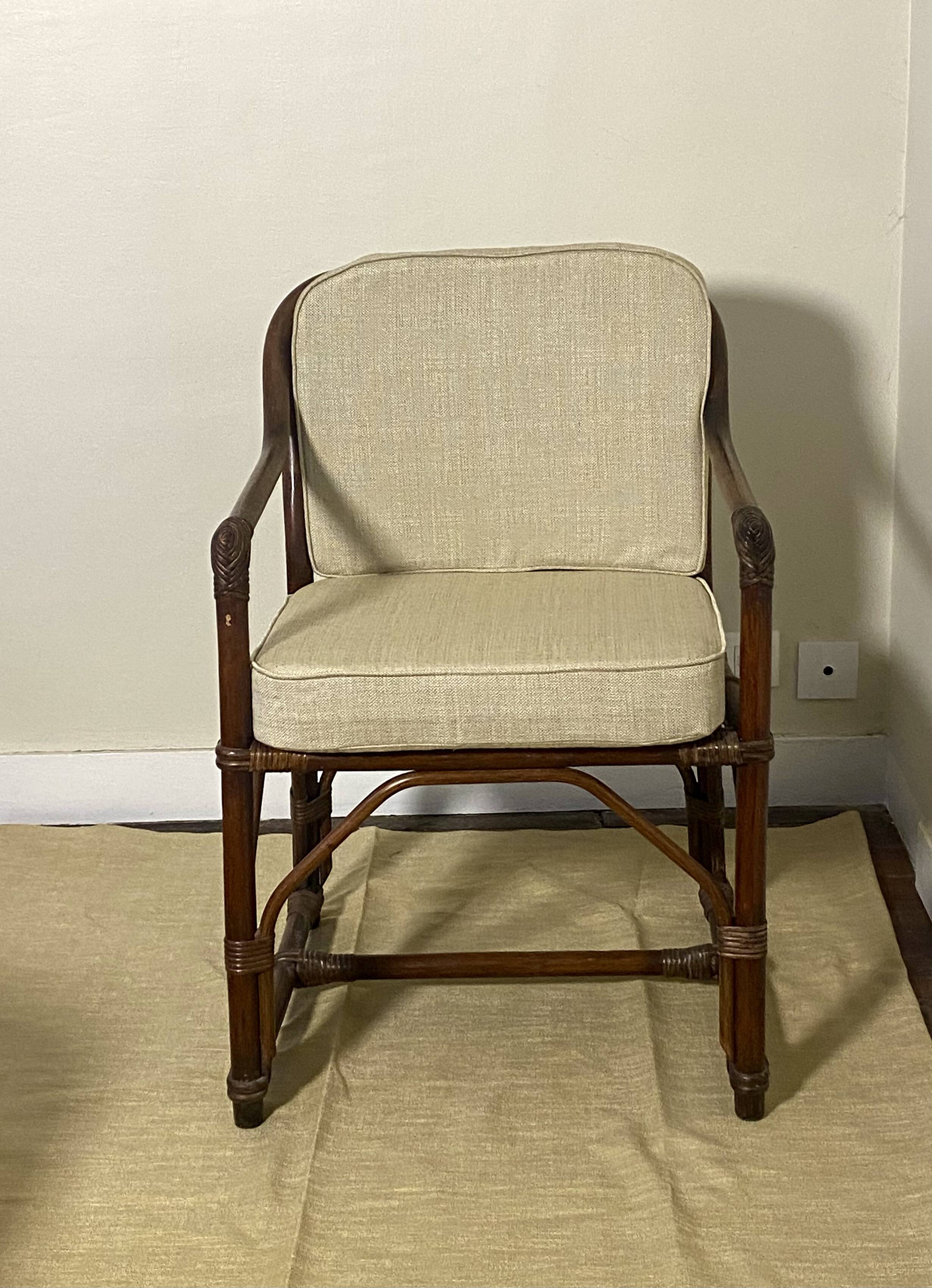 Fauteuil en rotin et osier Année 1970