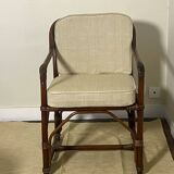 Rattan and wicker armchair, 1970s