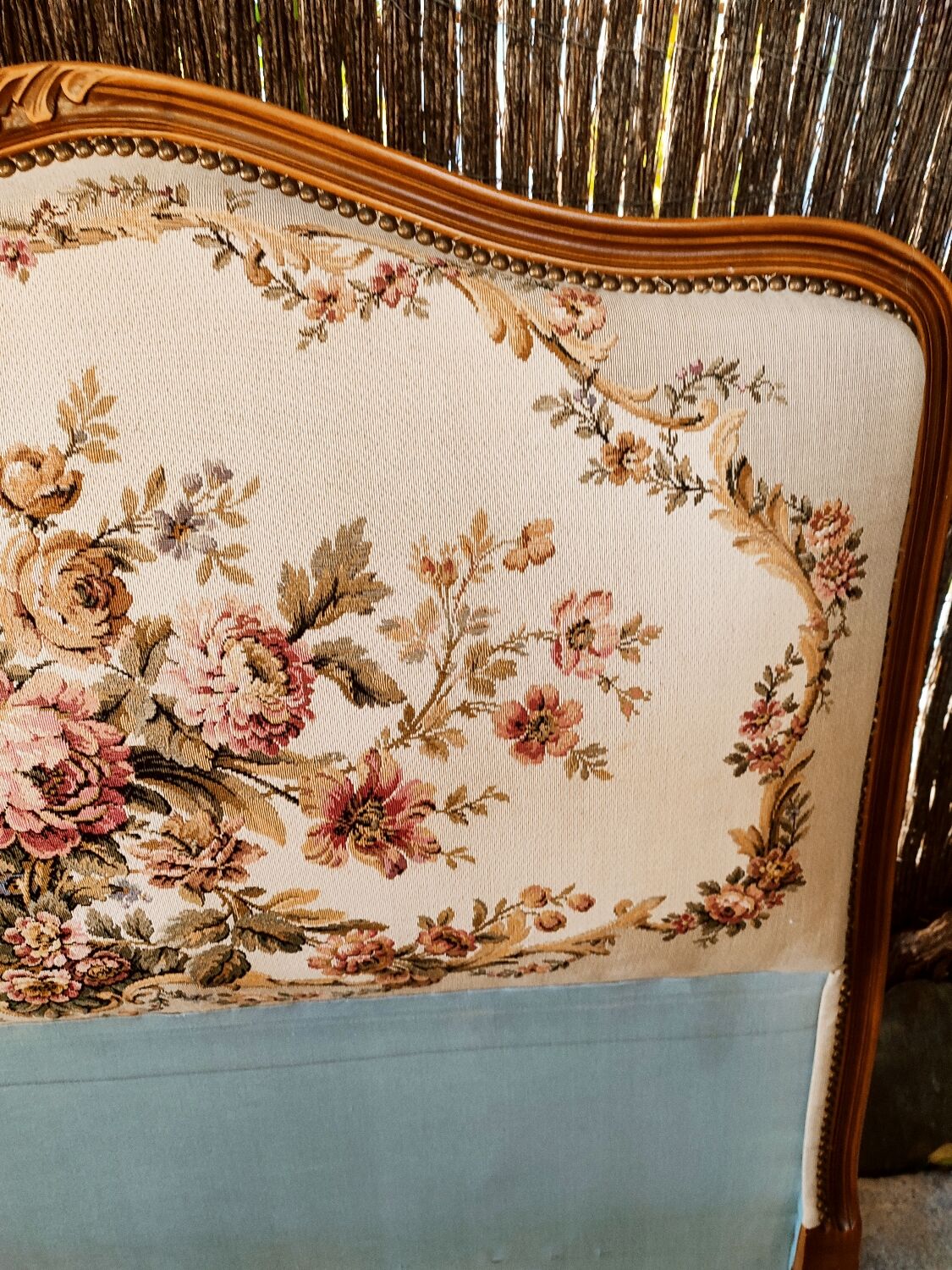 Bohemian headboard with tapestry