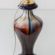 Belgian Art Deco Ceramic Table Lamps, Pair, Flambé Drip Glaze, New Silk Shades