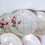 6 assiettes creuses vintage de Niderviller modèle Saumur 220512