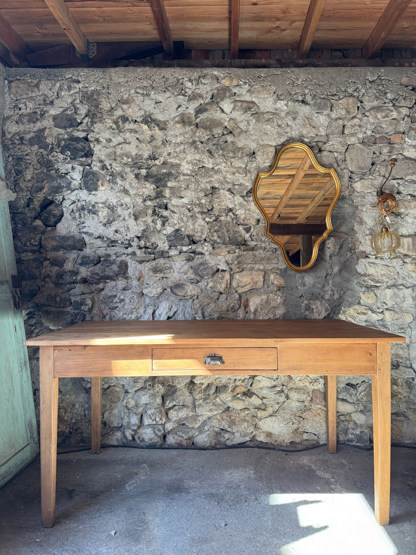 Old solid wood table