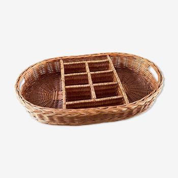 🌾 Large vintage 🌾 rattan serving tray