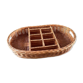 🌾 Large vintage 🌾 rattan serving tray