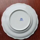 Faience Gien, 5 flat plates, blue rouen model
