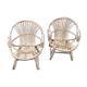 Bamboo rattan armchairs 60s