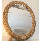 Oval mirror in gilded wood 125 cms French 18th century work