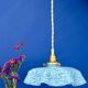 Vintage blue Clichy glass pendant light