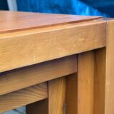 Vintage coffee table in solid elm from the 1970s.