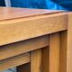 Table basse vintage en orme massif 1970