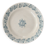 Plat rond XIXe Longwy terre de fer "Russe"